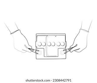 continuous drawing connecting the battery to the charger