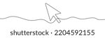 Continuous drawing of cursor arrow. One line icon of cursor arrow. One line drawing background. Vector illustration. Cursor arrow icon