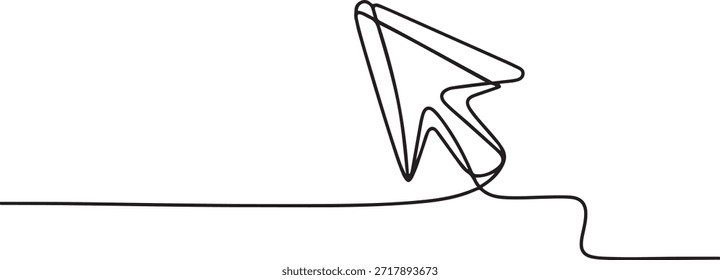 Dibujo continuo de la flecha del cursor. Icono de una línea de flecha del cursor. dibujo de un icono de línea
