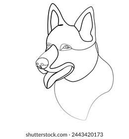 continuous drawing of a dog with one line. vector
