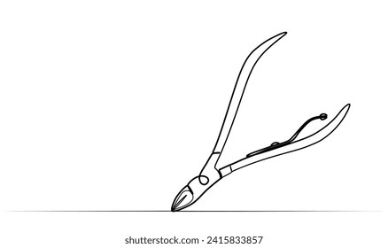 continuous drawing of forceps in one line. vector illustration