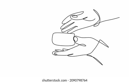 continuous drawing Fortune telling on cards female hands, fortune telling,