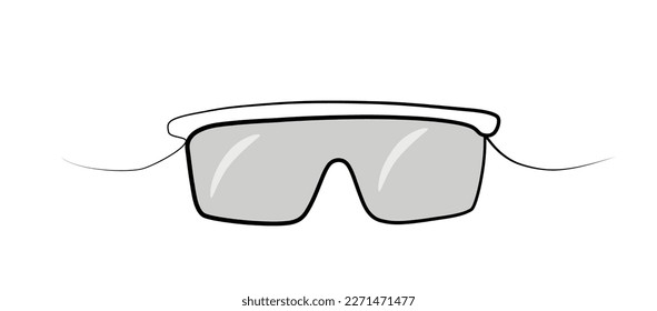 continuous drawing of glasses in one line. vector illustration