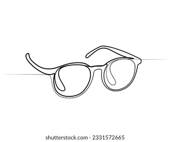 dibujo continuo de gafas con una línea. ilustración vectorial