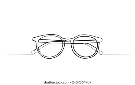 continuous drawing of glasses with one line. vector
