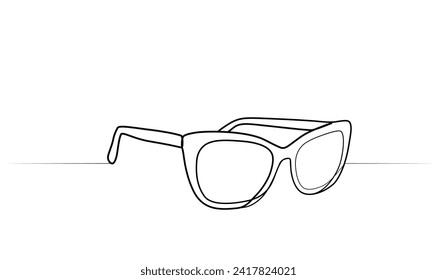 dibujo continuo de gafas con una línea. ilustración