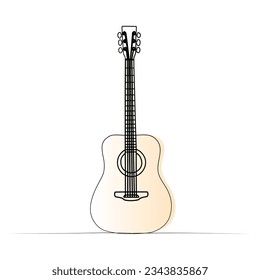 continuous drawing of a guitar with one line.
