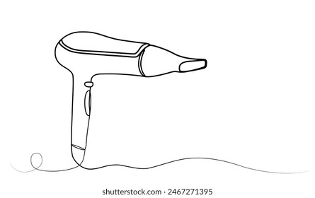 continuous drawing of a hairdryer in one line. vector