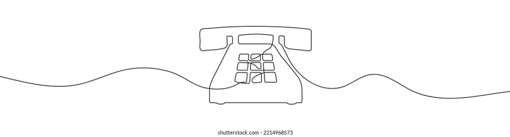 Continuous drawing of handset. One line icon of handset. One line drawing background. Vector illustration. Phone icon