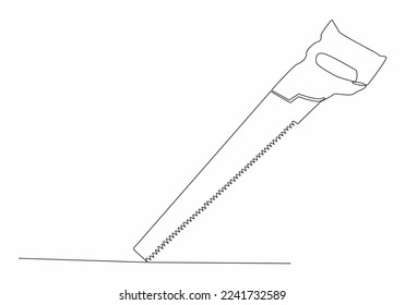 ilustración de dibujo continua de herramientas de mano