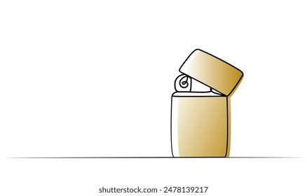 continuous drawing of a lighter in one line. vector