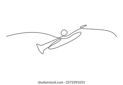 Continuous drawing line art of trumpet instrument with black line and white background, One line drawing of trumpet with music notes tone design. Classical jazz music instrument.