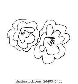 Dibujo continuo de líneas. Dibujo de línea continua de una flor. Vector diseño minimalista