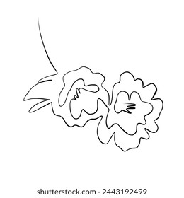 Dibujo continuo de líneas. Dibujo de línea continua de una flor. Vector diseño minimalista