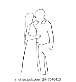 Dibujo continuo de líneas. Arte de línea de amantes de besos. Dibujo de línea continua. Vector minimalista