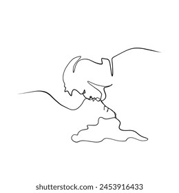 Continuous drawing of lines. Line art of kissing lovers. Continuous line drawing. Vector minimalistic