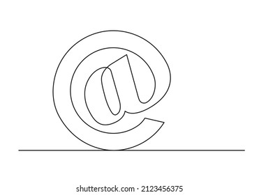 Dibujo continuo de una línea de un correo electrónico. Concepto web. Correo electrónico aislado en un fondo blanco. Ilustración del vector