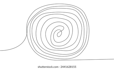 dibujo continuo de una línea de una espiral redonda, una telaraña atrapasueños. Concéntrate en el deporte de concentración. Concepto de metáfora de objetivos empresariales