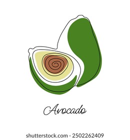 Continuous drawing with one line. Vector illustration. Black line on a white background with colored spots