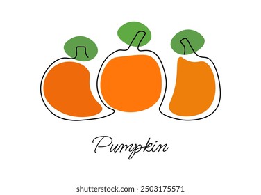 Continuous drawing with one line. Vector illustration. Black line on a white background with colored spots