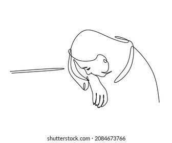 continuous drawing with one line a woman's face wipes tears with her hands