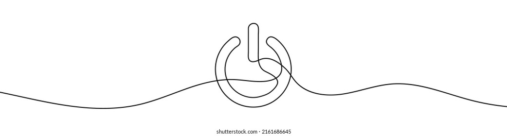 Continuous drawing of On-off icon. One line icon of On-off. One line drawing background. Vector illustration. On-off button