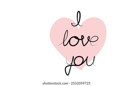 continuous drawing of the phrase I love you in one line. vector