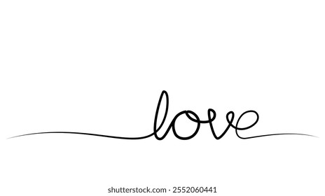 continuous drawing of the phrase I love you in one line. vector illustration