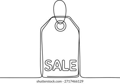 continuous drawing of price tag in one line, Sale label, one line art, one line Art icon drawing
