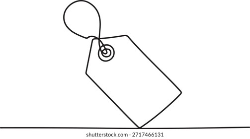 continuous drawing of price tag in one line, Sale label, one line art, one line Art icon drawing
