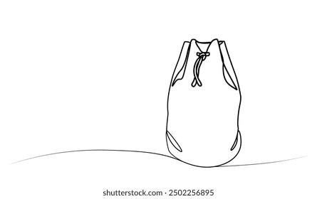 continuous drawing of a shoe bag in one line. vector illustration