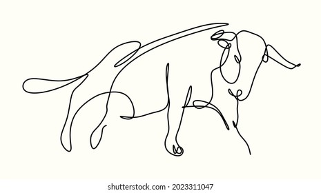 continuous drawing of a single bull line