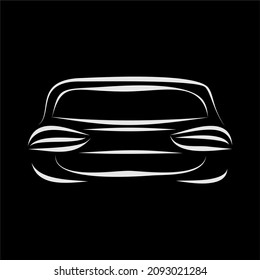 continuous drawing single line art of car
