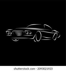 continuous drawing single line art of car