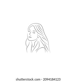 continuous drawing single line art of woman face moment