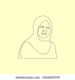 continuous drawing single line art of woman face
