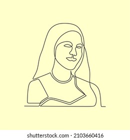 continuous drawing single line art of woman face
