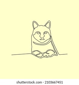  continuous drawing single line art of cat
