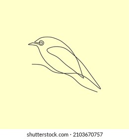 continuous drawing single line art of bird
