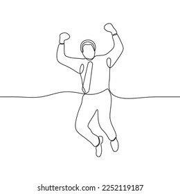 continuous drawing single line art illustration beautiful woman style jumping