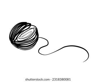 dibujo continuo de un tinte de hilo en una línea
