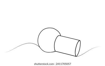 continuous drawing of a sponge with one line. vector illustration