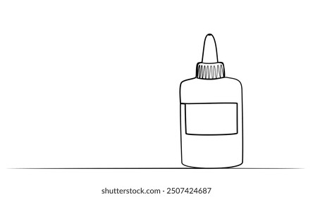 continuous drawing of stationery glue in one line. vector
