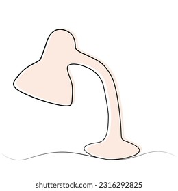 dibujo continuo de la lámpara de mesa con una línea