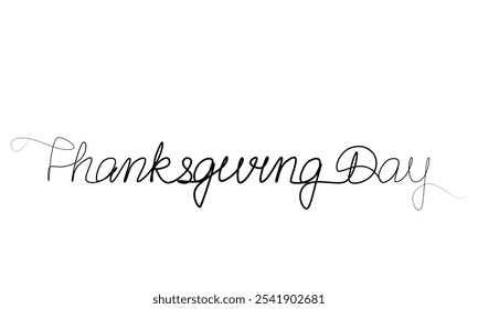 continuous drawing of thanksgiving day with one line.