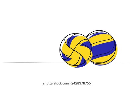 continuous drawing of a volleyball ball in one line. vector illustration