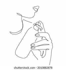 Continuous Drawing Womens Hands Perfume Bottle Stock Vector (Royalty ...