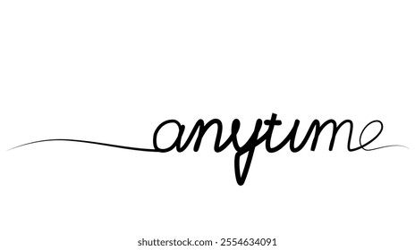 a continuous drawing of a word is always one line. vector illustration