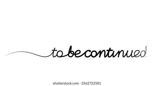 continuous drawing of the word to be continued in one line. vector