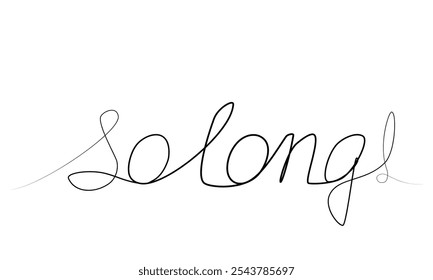 continuous drawing of the word goodbye in one line. vector illustration